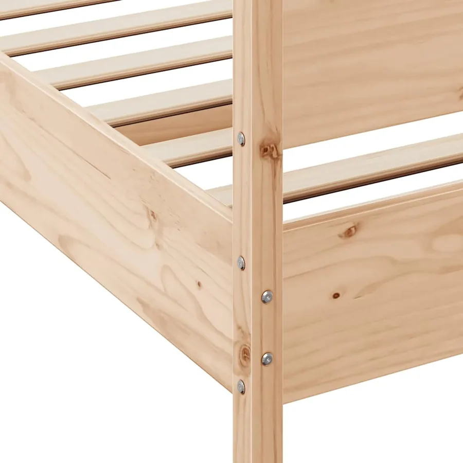 Cadre de lit sans matelas 200x200 cm bois massif de pin - 7
