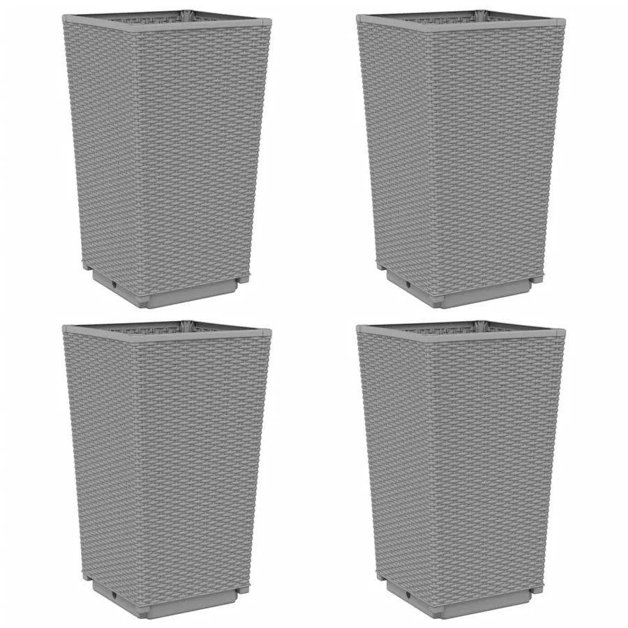 Jardinières 4 pcs gris clair 32,5x32,5x57 cm polypropylène - 2