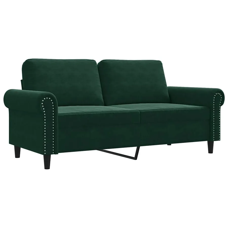 Canapé à 2 places Vert foncé 140 cm Velours - 2