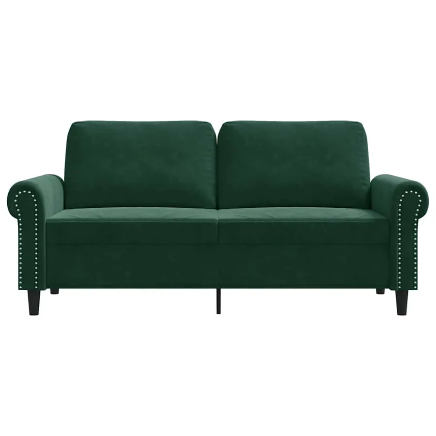 Canapé à 2 places Vert foncé 140 cm Velours - 4