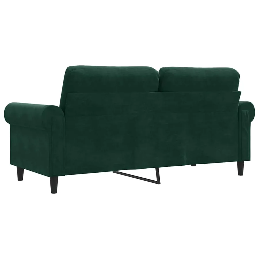 Canapé à 2 places Vert foncé 140 cm Velours - 6