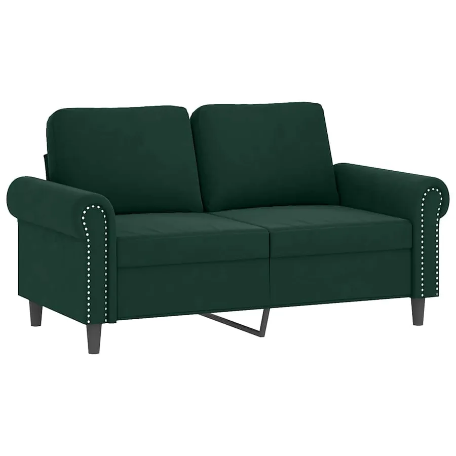 Canapé 2 places avec oreillers vert foncé 120 cm velours - 4