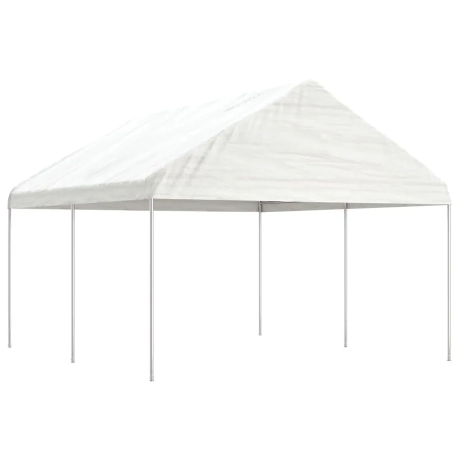 Belvédère avec toit blanc 4,46x4,08x3,22 m polyéthylène