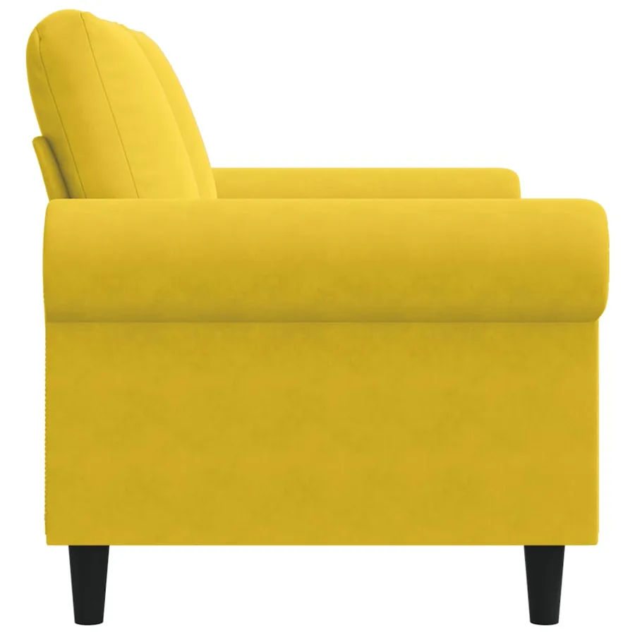 Canapé à 2 places Jaune 120 cm Velours - 5