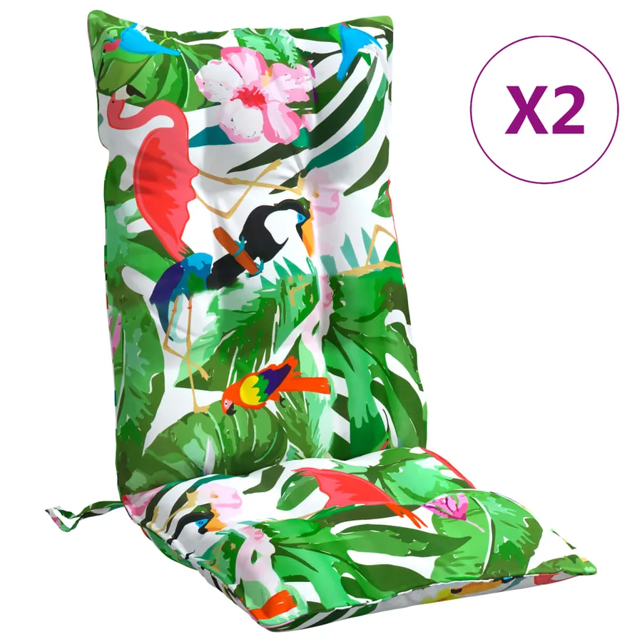 Coussins de chaise à dossier haut lot de 2 multicolore - 2