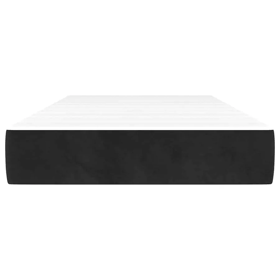 Matelas de lit à ressorts ensachés fermeté moyenne noir 120x190x20 cm velours - 3