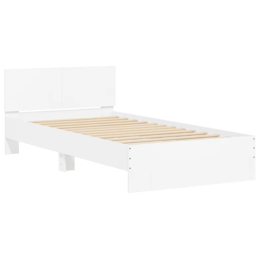 Cadre de lit sans matelas avec lumières LED blanc 100x200 cm - 6