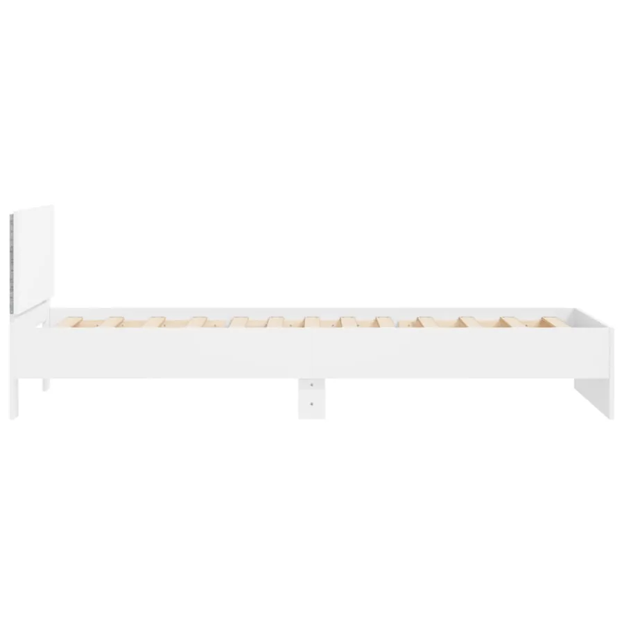 Cadre de lit sans matelas avec lumières LED blanc 100x200 cm - 8