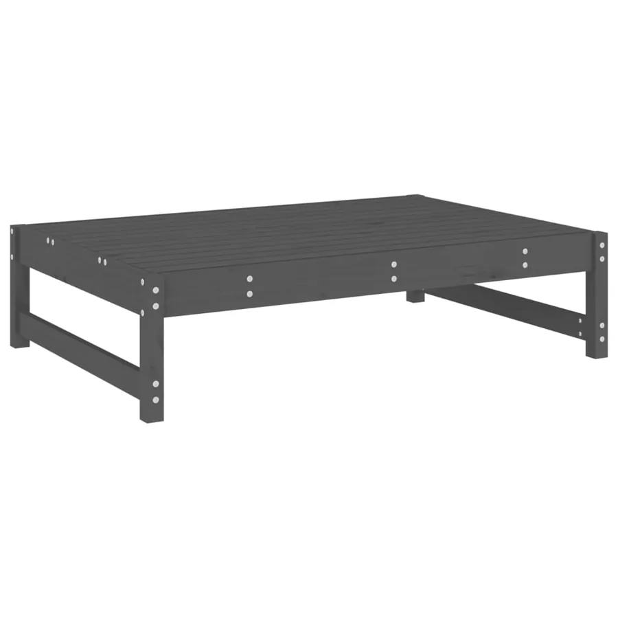 Salon de jardin 5 pcs gris bois massif de pin - 4