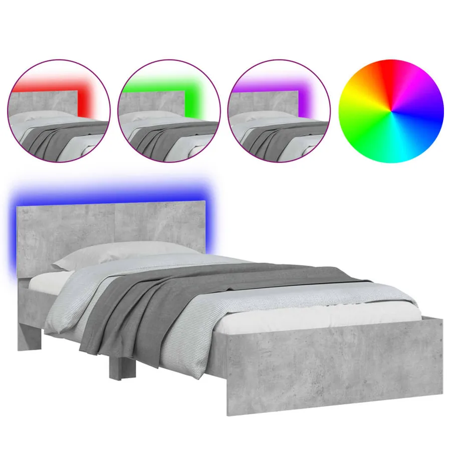 Cadre de lit sans matelas avec lumières LED 100x200 cm - 2