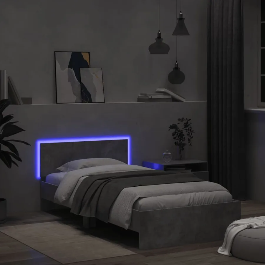 Cadre de lit sans matelas avec lumières LED 100x200 cm - 4