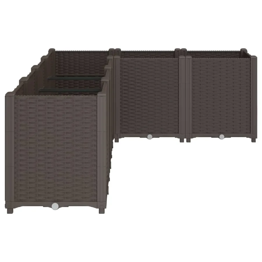 Jardinière marron 160x120x53 cm polypropylène - 4