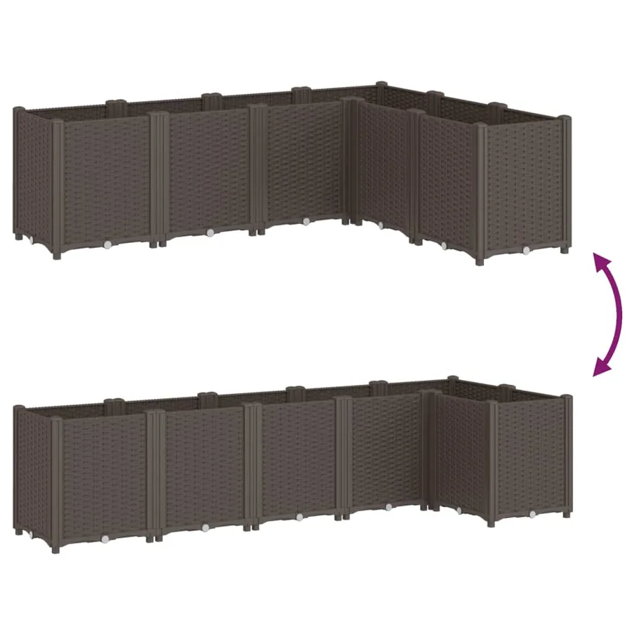 Jardinière marron 160x120x53 cm polypropylène - 6