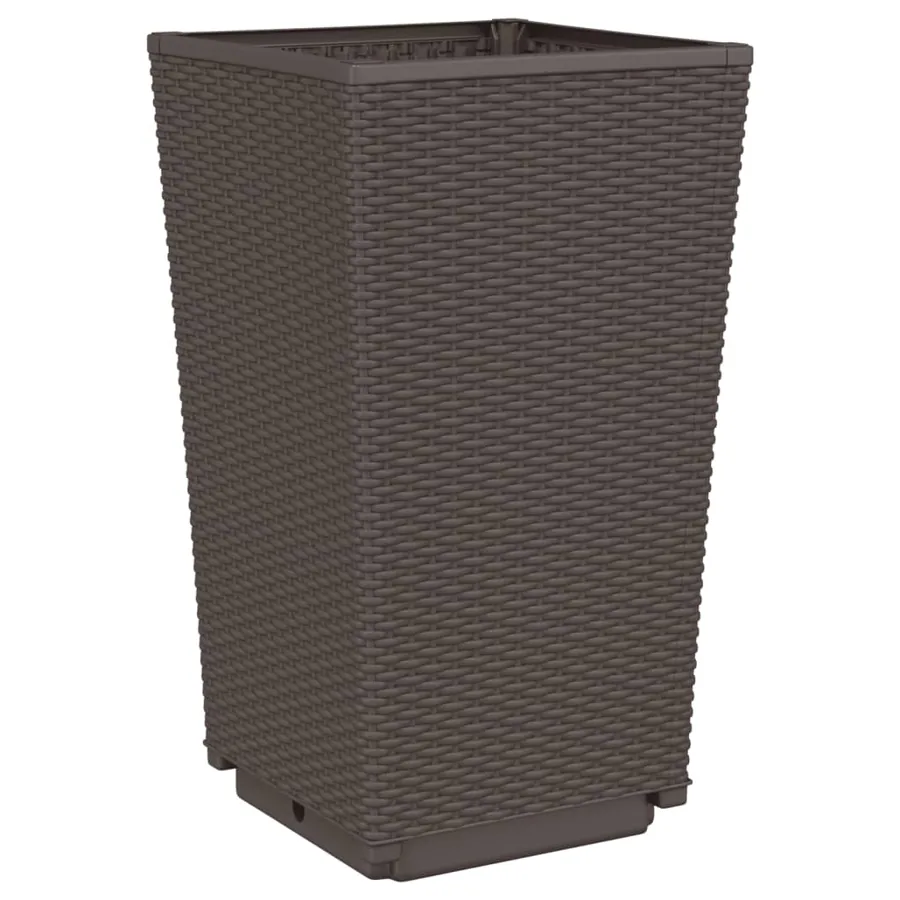 Jardinières 2 pcs marron 32,5x32,5x57 cm polypropylène - 4