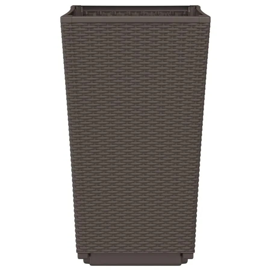 Jardinières 2 pcs marron 32,5x32,5x57 cm polypropylène - 6