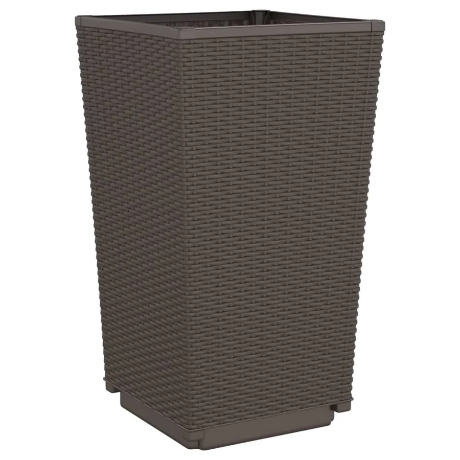 Jardinières 2 pcs marron 32,5x32,5x57 cm polypropylène - 7