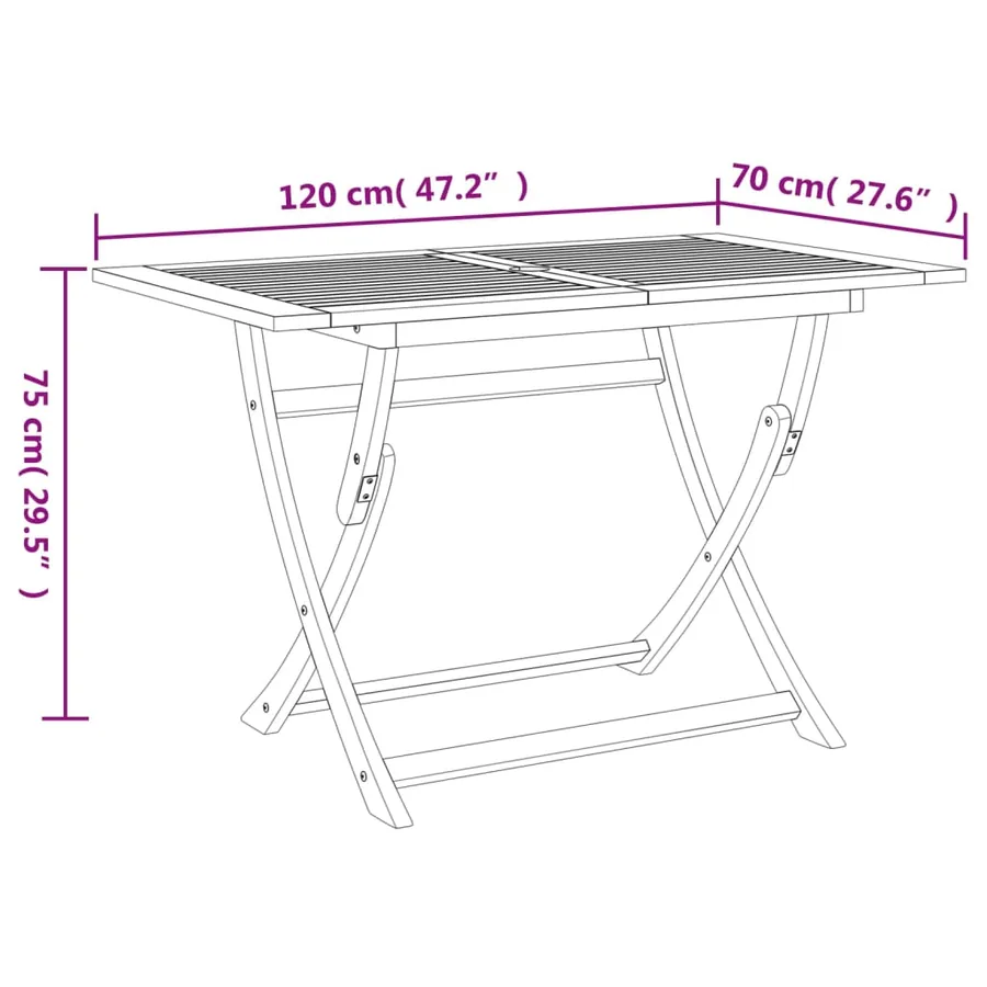Ensemble à manger de jardin 7 pcs Bois d'acacia solide - 10