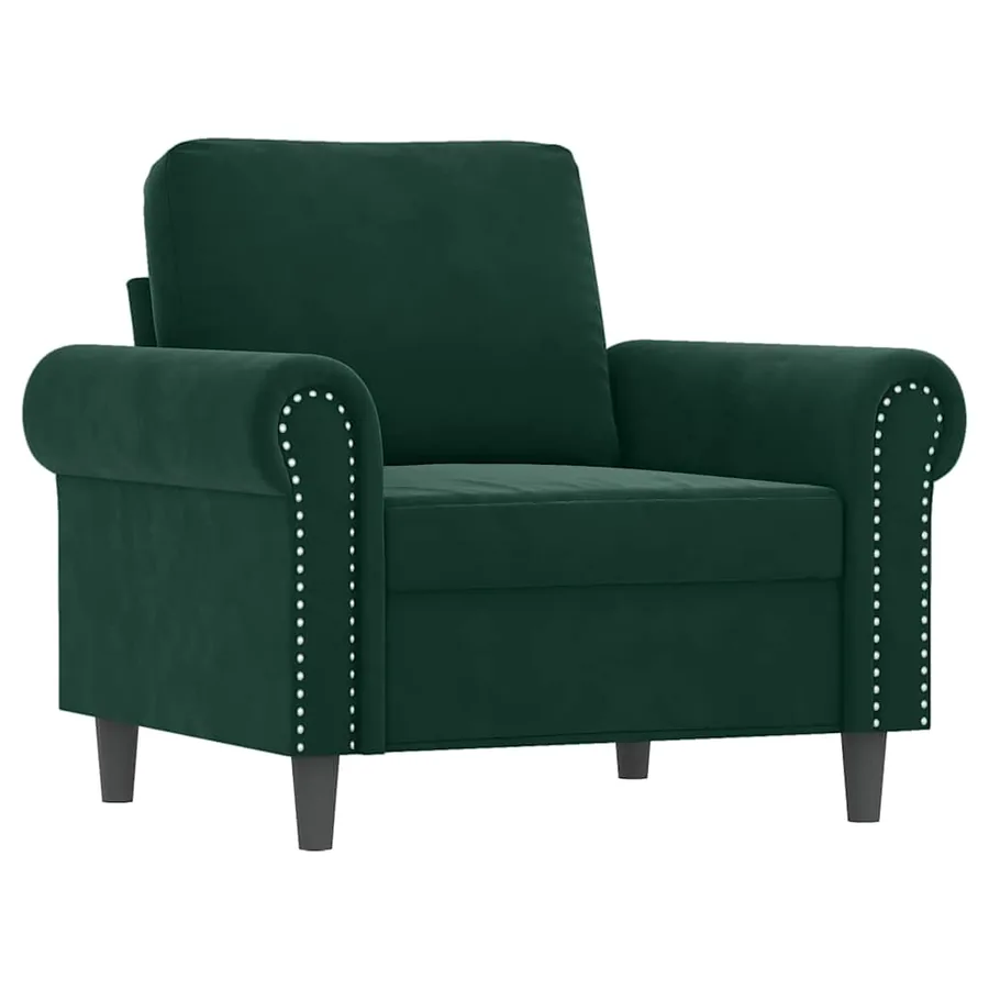Ensemble de canapés 3 pcs avec coussins Vert foncé Velours - 3