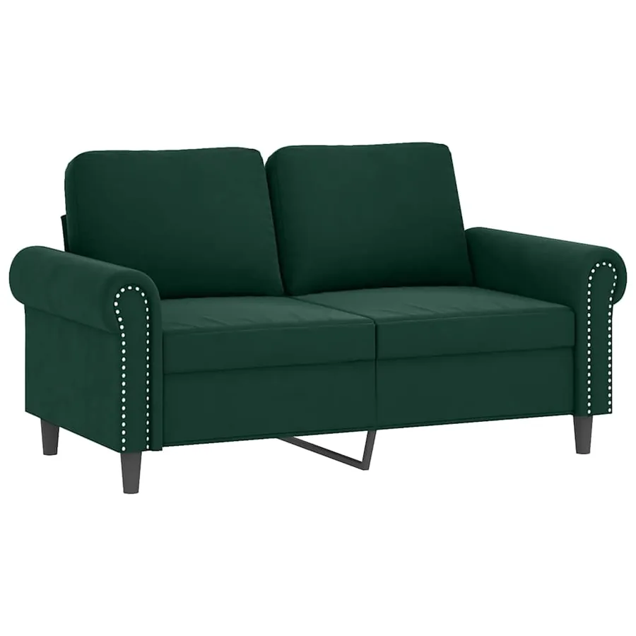 Ensemble de canapés 3 pcs avec coussins Vert foncé Velours - 4
