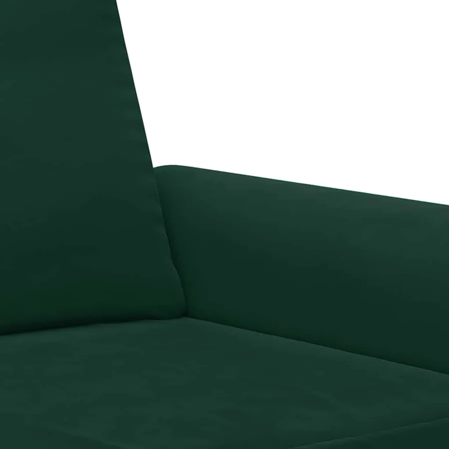 Ensemble de canapés 3 pcs avec coussins Vert foncé Velours - 6