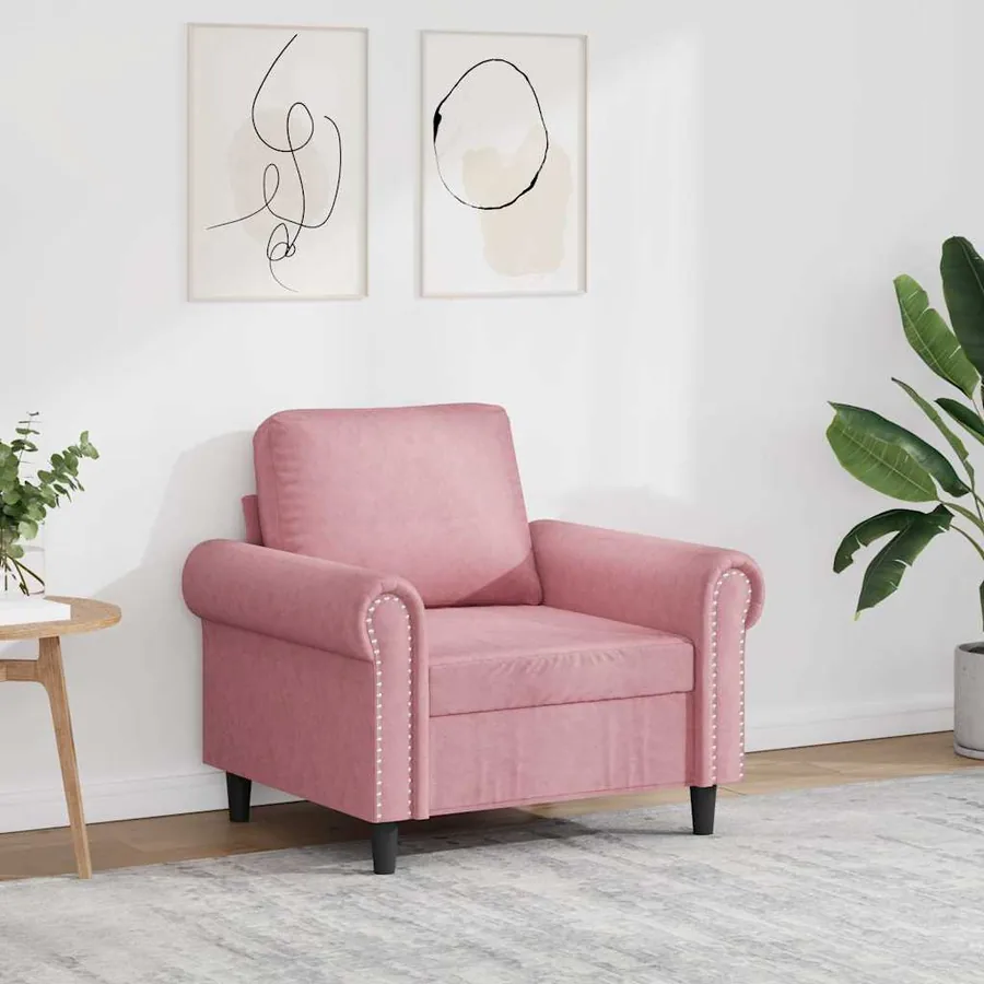 Fauteuil Rose 60 cm Velours