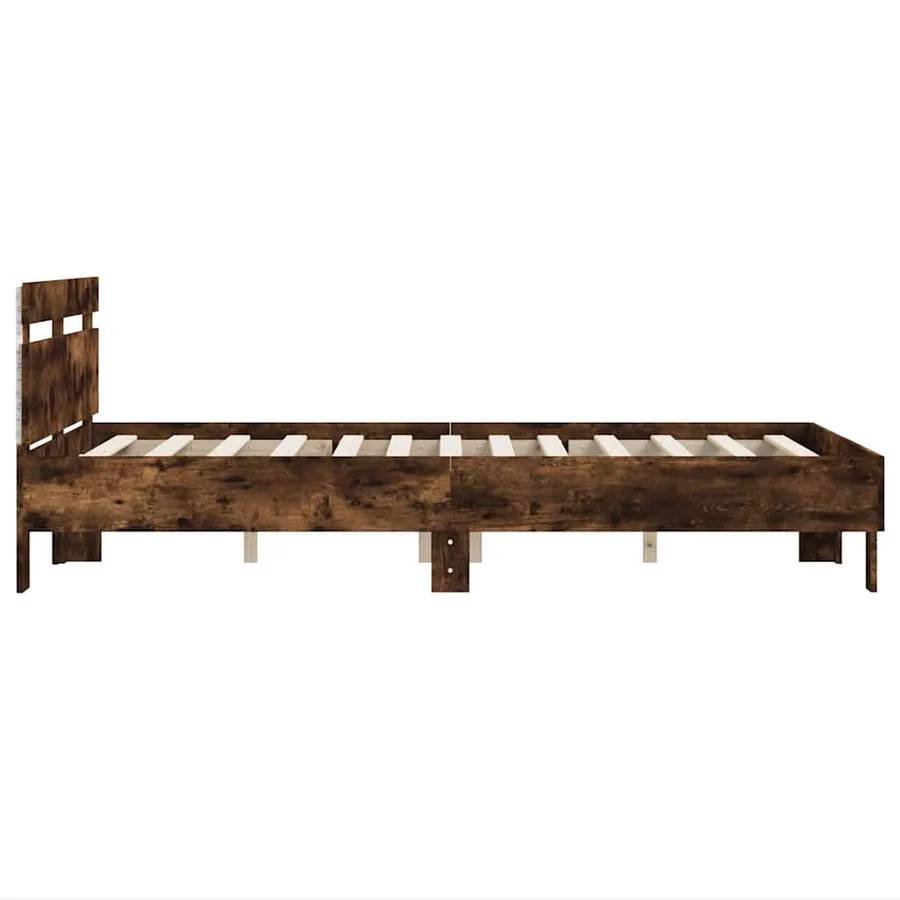 Cadre de lit avec LED sans matelas chêne fumé 120x190 cm - 8