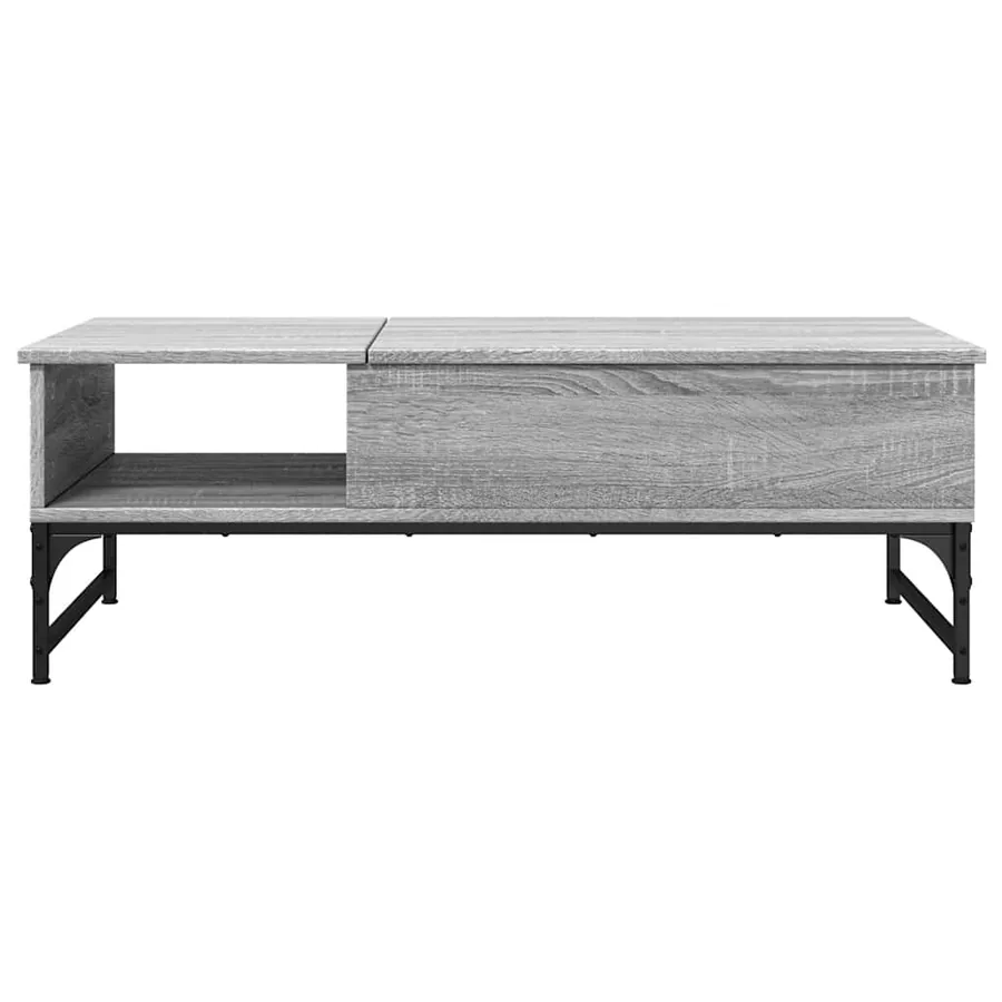 Table basse sonoma gris 100x50x35 cm bois d'ingénierie et métal - 5