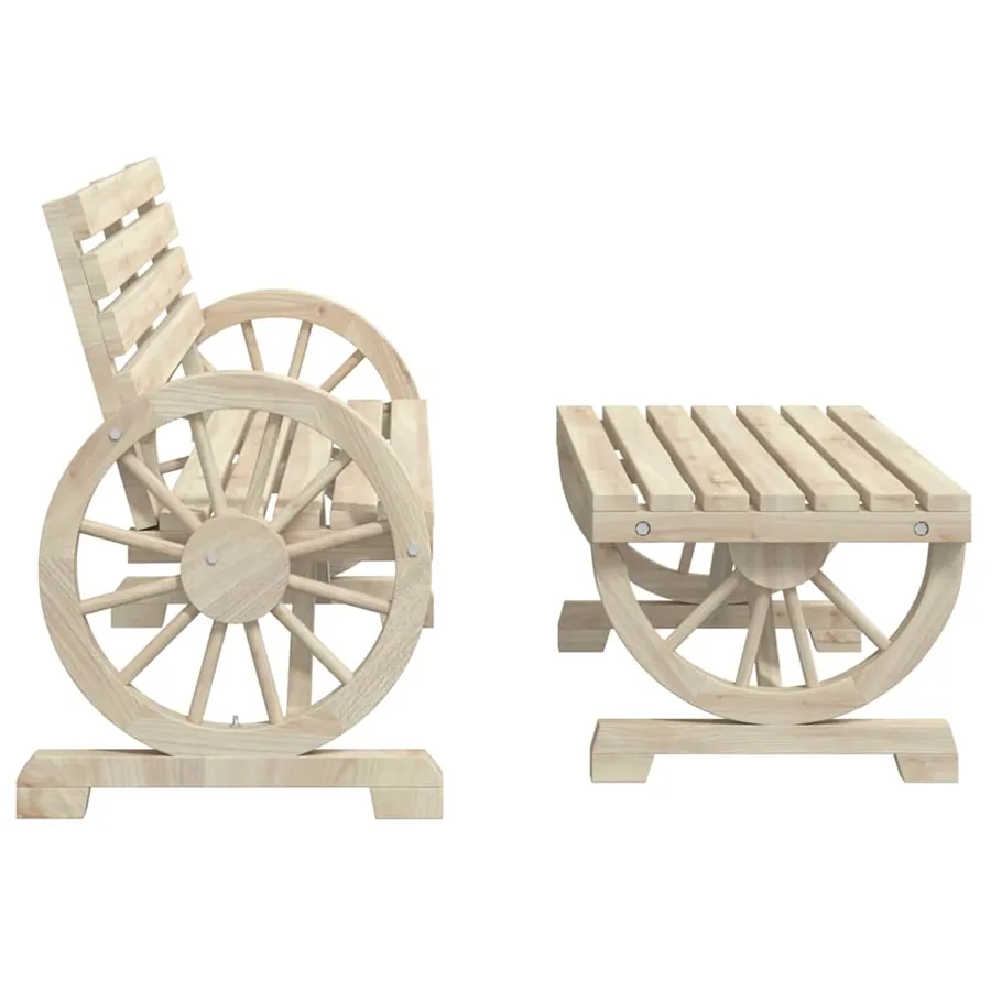 Salon de jardin 4 pcs bois de sapin massif - 8