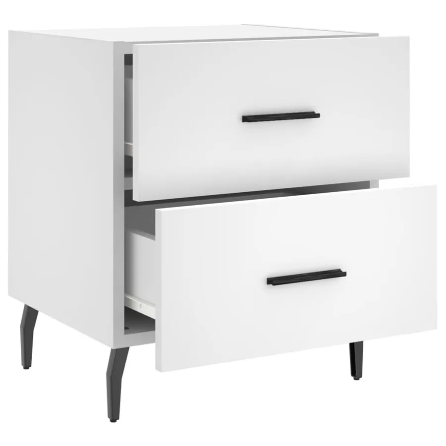 Tables de chevet 2 pcs blanc 40x35x47,5 cm bois d’ingénierie - 8