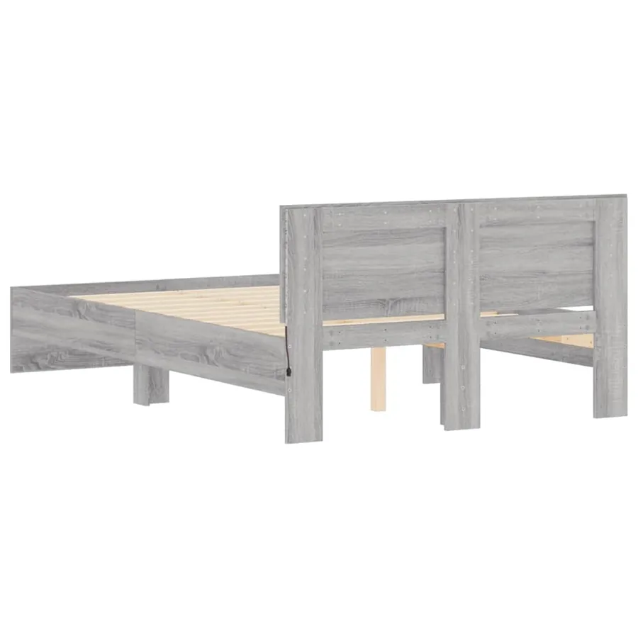 Cadre de lit avec tête de lit et LED sonoma gris 140x190 cm - 9