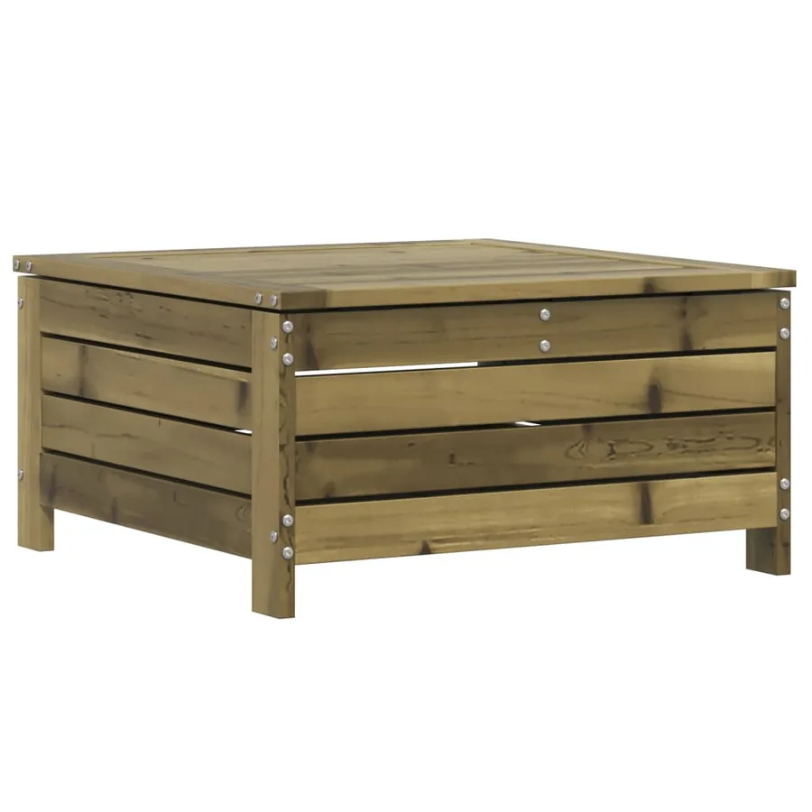 Repose-pied de jardin avec coussin bois de pin imprégné - 6