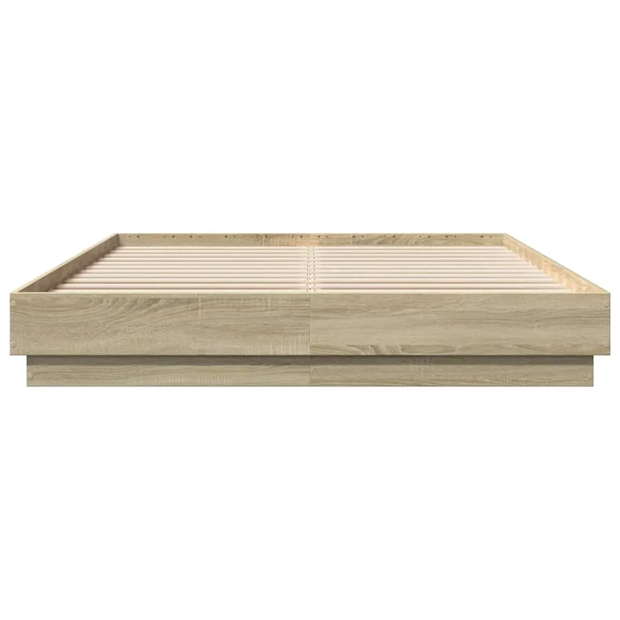 Cadre de lit sans matelas chêne sonoma 160x200 cm - 4