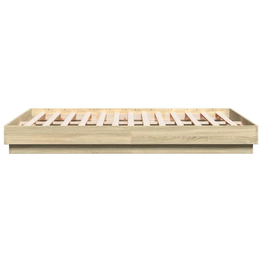 Cadre de lit sans matelas chêne sonoma 160x200 cm - 5