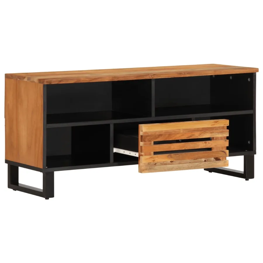 Meuble TV 100x34x46 cm bois d'acacia massif - 3