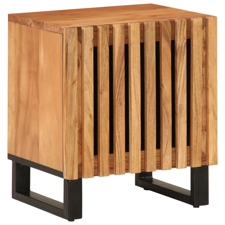 Tables de chevet 2 pcs 40x34x46 cm bois d'acacia massif - 2