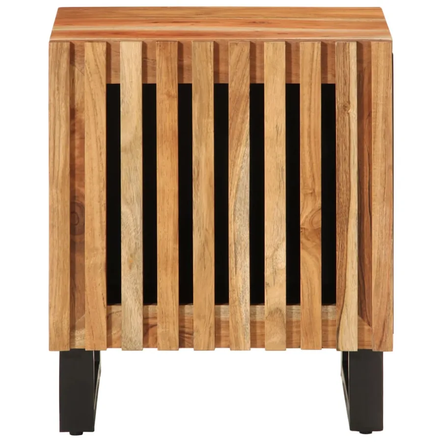 Tables de chevet 2 pcs 40x34x46 cm bois d'acacia massif - 4