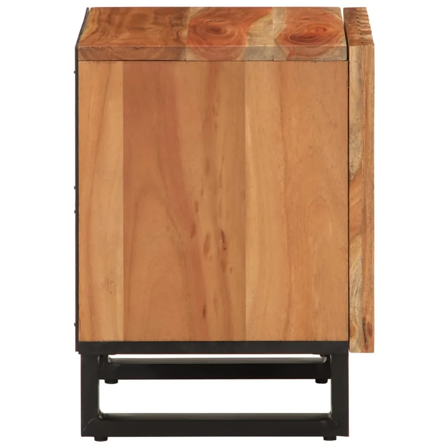 Tables de chevet 2 pcs 40x34x46 cm bois d'acacia massif - 5