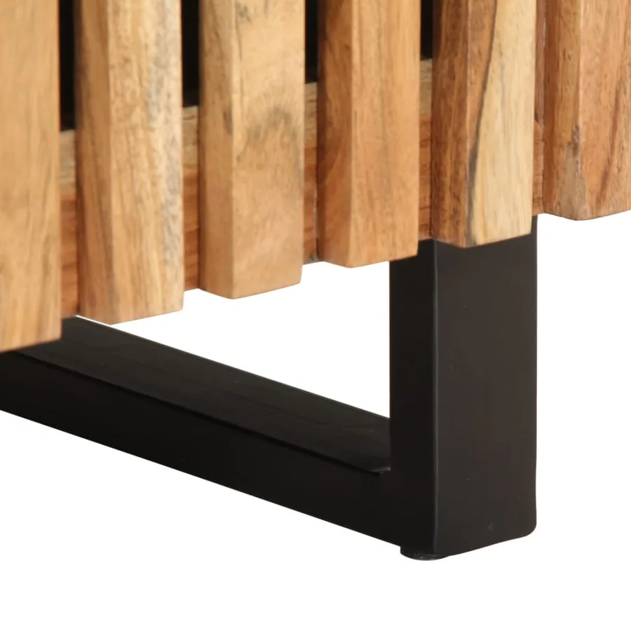 Tables de chevet 2 pcs 40x34x46 cm bois d'acacia massif - 8