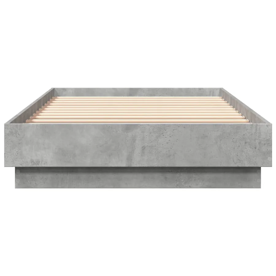 Cadre de lit sans matelas gris béton 90x200 cm - 4
