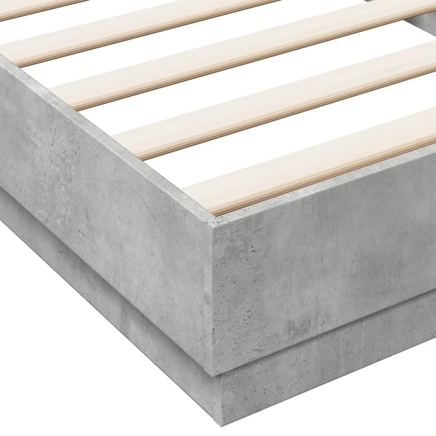 Cadre de lit sans matelas gris béton 90x200 cm - 7