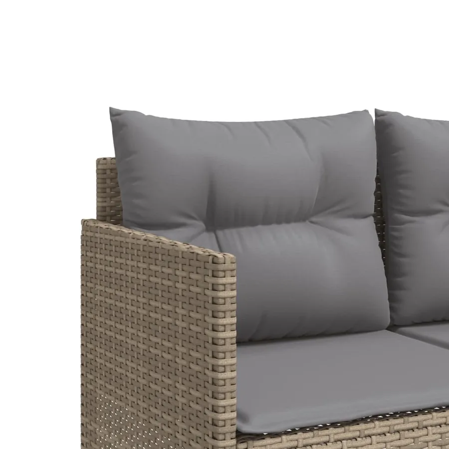 Chaise longue avec coussins beige résine tressée - 7