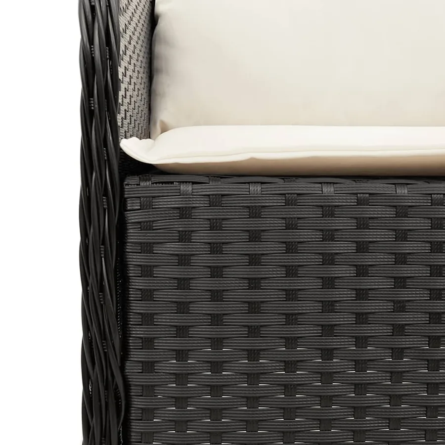 Ensemble à manger de jardin avec coussins 3 pcs Noir - 5