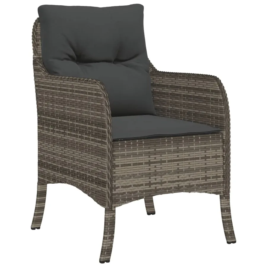 Ensemble à manger de jardin et coussins 7 pcs gris rotin - 3