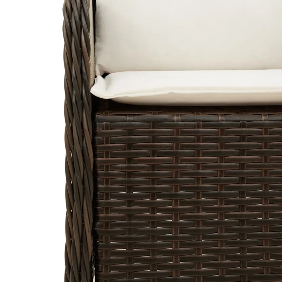 Ensemble à manger de jardin et coussins 7 pcs marron rotin - 5