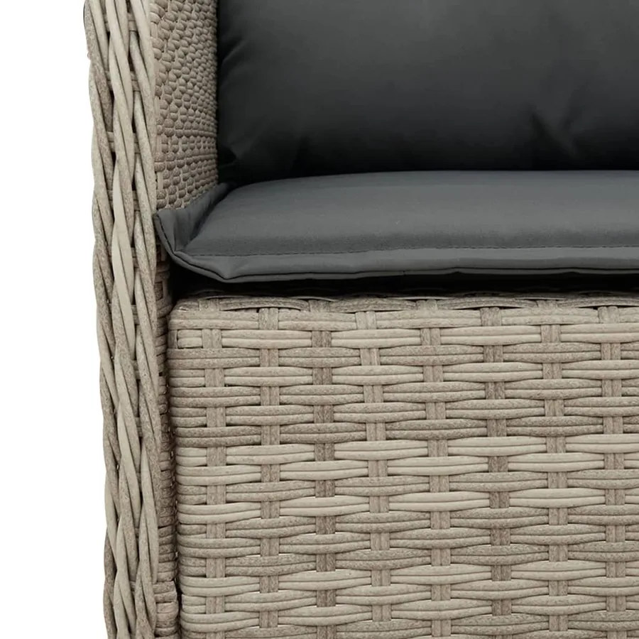 Ensemble à manger de jardin et coussins 5 pcs gris clair rotin - 5