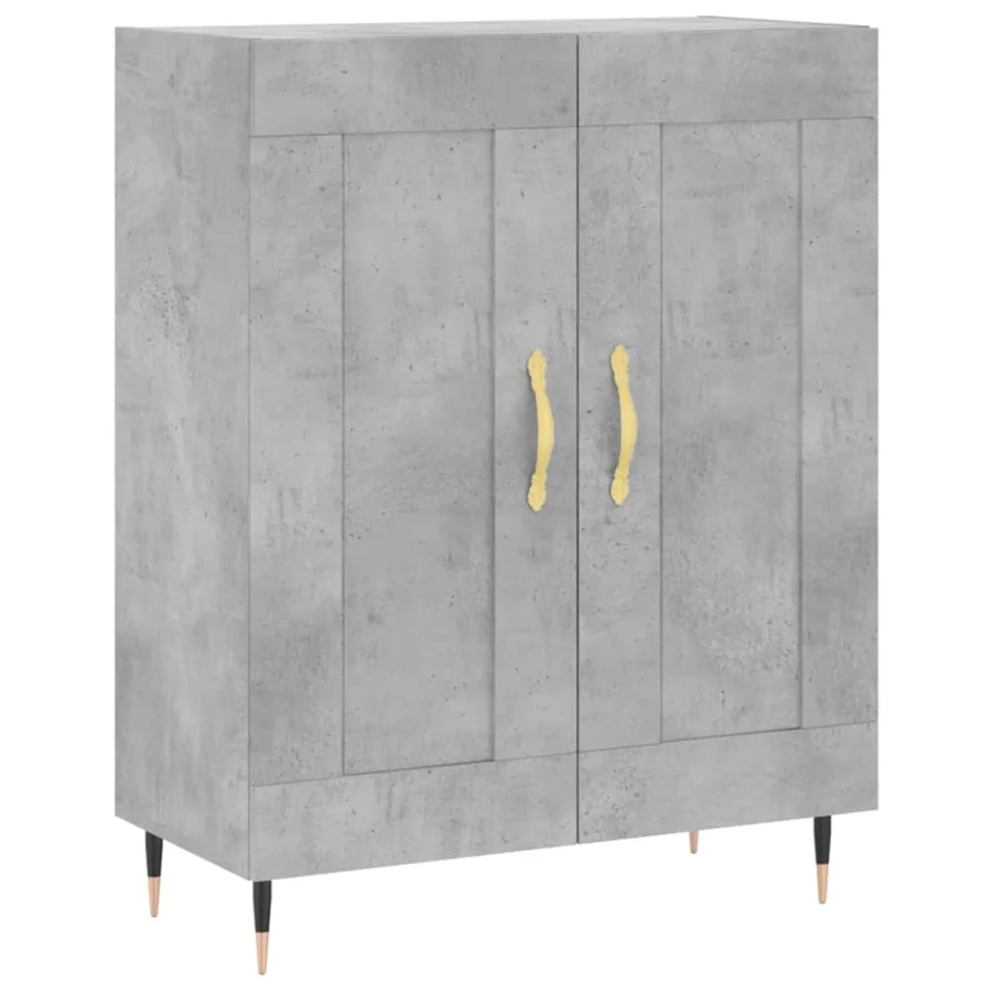 Buffet haut Gris béton 69,5x34x180 cm Bois d'ingénierie - 6