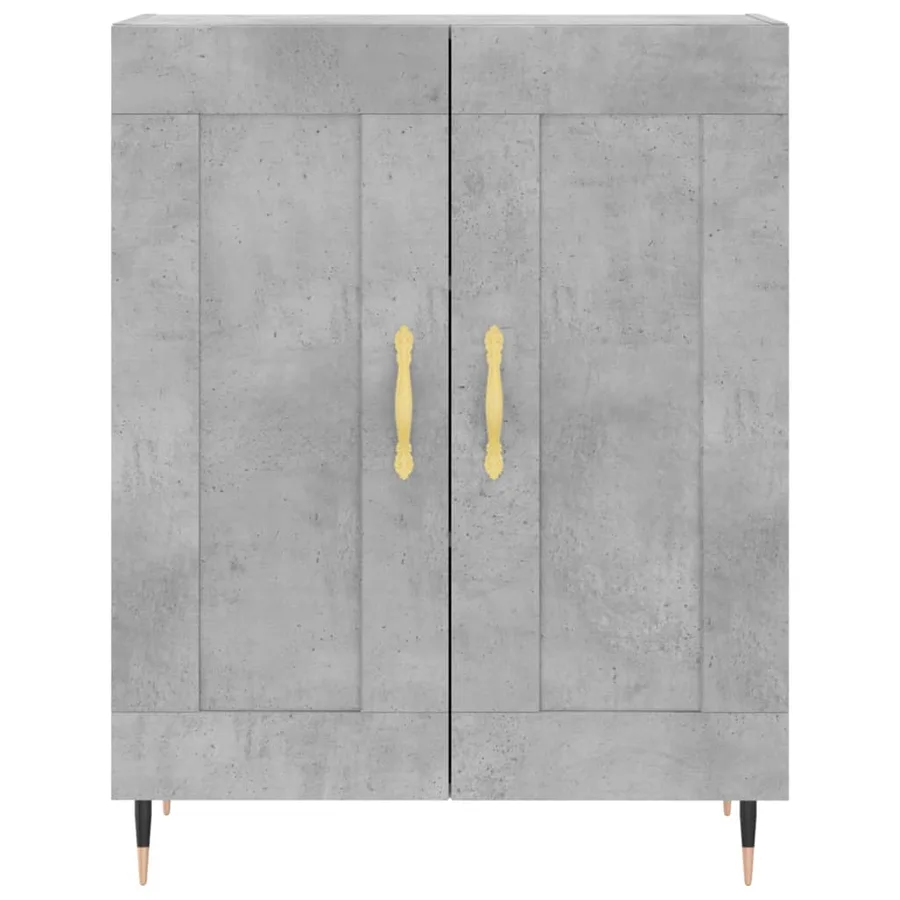Buffet haut Gris béton 69,5x34x180 cm Bois d'ingénierie - 7