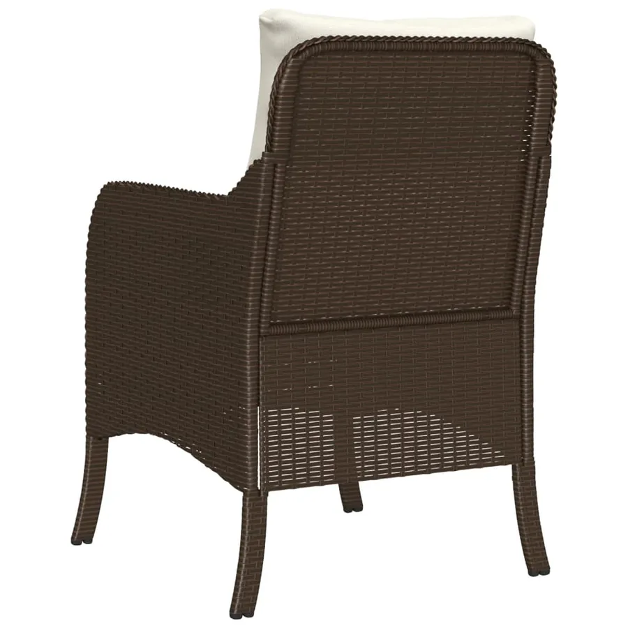 Chaises de jardin avec coussins lot de 2 marron résine tressée - 7