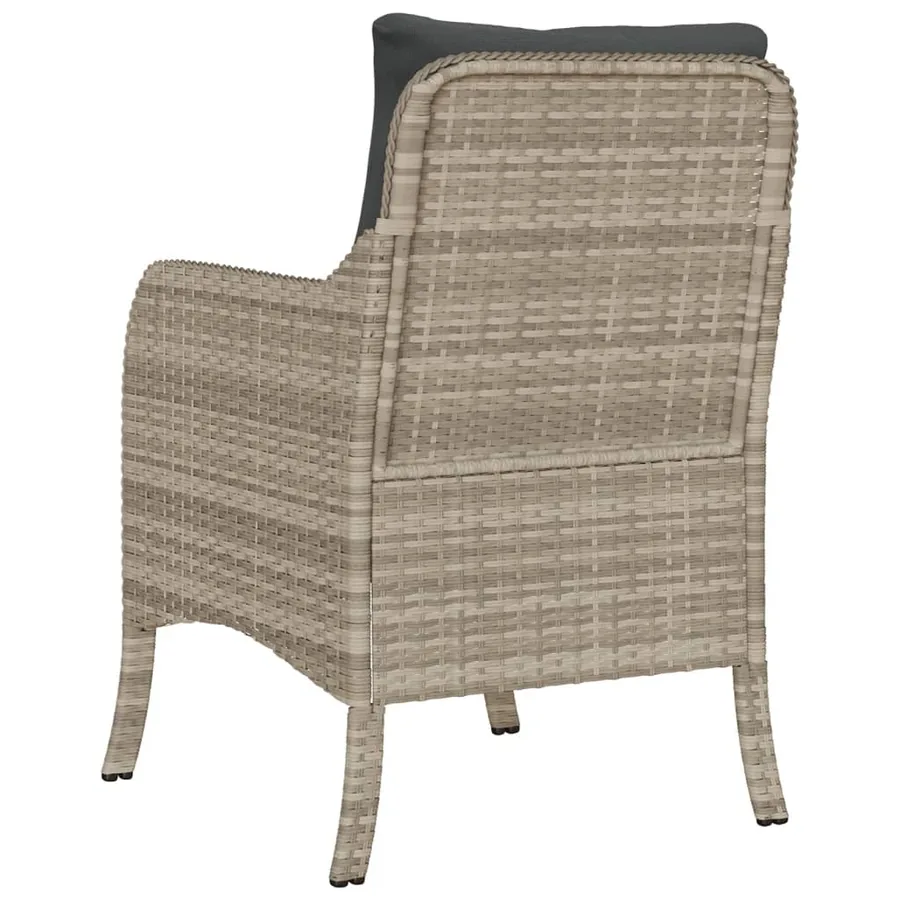 Chaises de jardin coussins lot de 2 gris clair résine tressée - 7