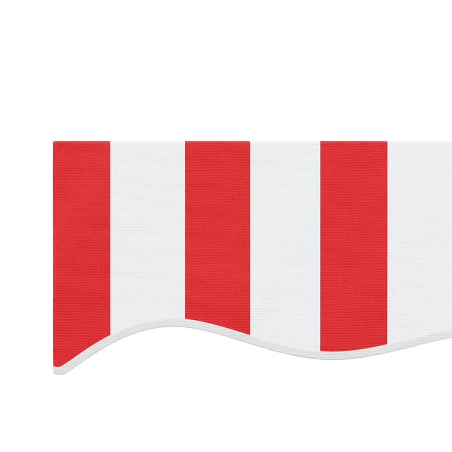 Tissu de remplacement pour auvent rouge et blanc 6x3,5 m polyester - 5